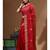 Red supernet with embroidery saree with blouse piece