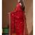 Red supernet with embroidery saree with blouse piece