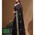 Black supernet with embroidery saree with blouse piece