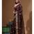 Brown supernet with embroidery saree with blouse piece
