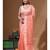 Peach supernet with embroidery saree with blouse piece