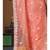 Peach supernet with embroidery saree with blouse piece