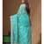 Sea green supernet with embroidery saree with blouse piece