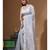 Grey supernet with embroidery saree with blouse piece