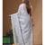 Grey supernet with embroidery saree with blouse piece