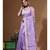 Lavendar supernet with embroidery saree with blouse piece