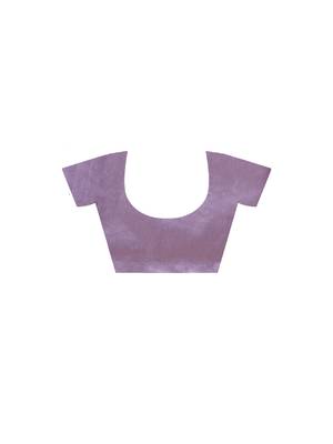 Lavendar supernet with embroidery saree with blouse piece 5