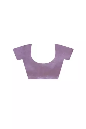 Lavendar supernet with embroidery saree with blouse piece