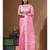 Pink supernet with embroidery saree with blouse piece