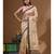 Beige semi- chanderi with embroidery saree with blouse piece