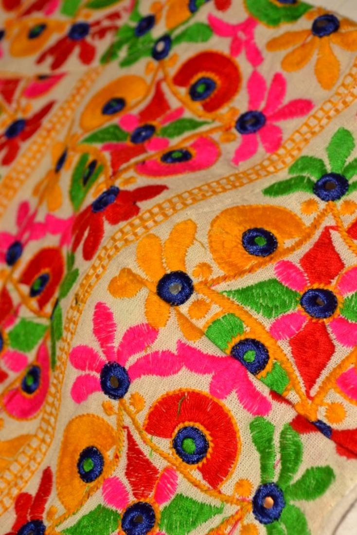 white  hand embroidered cotton blouse