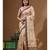Beige semi- chanderi with embroidery saree with blouse piece