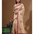 Beige semi- chanderi with embroidery saree with blouse piece