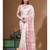 off-white jacquard with embroidery saree with blouse piece
