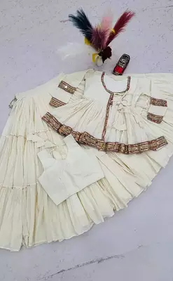 Navratri Special Off White Kediya Style Cotton Chaniya Choli 4