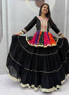 Navratri Multicolour Gamthi Work Kediya Lehenga Choli 2