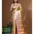 yellow silk blend saree with blouse piece