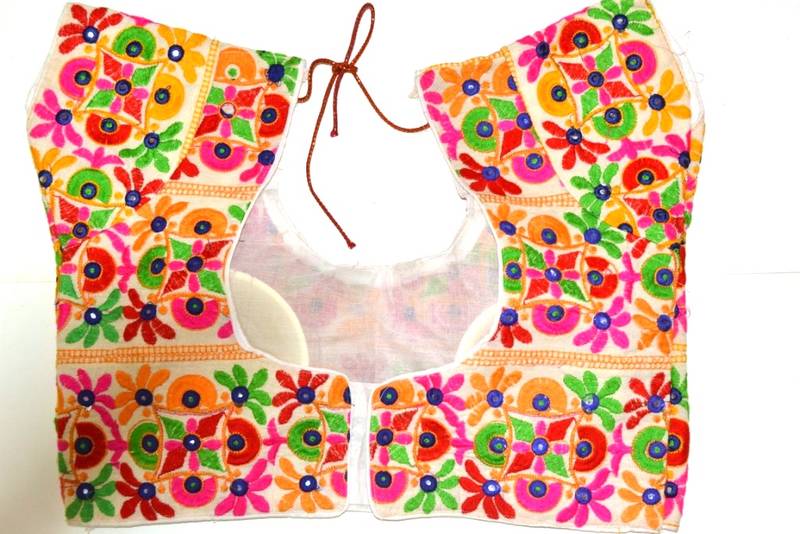 white  hand embroidered cotton blouse