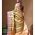 yellow silk blend saree with blouse piece