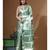 green silk blend saree with blouse piece