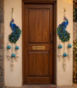 Handmade Peacock Beads Hanging Decorative Wall Hanging with Blue Ball for Home Decoration (Pack of 2)