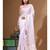 Light purple viscose organza with embroideery saree with blouse piece