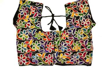 black  hand embroidered cotton blouse 1