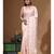 Peach viscose organza with embroideery saree with blouse piece
