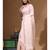Peach viscose organza with embroideery saree with blouse piece