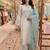 Sky Blue Color Embroidery And Thread Work Silk Blend Salwar Suit