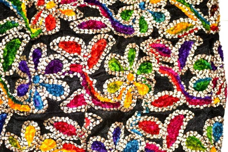 black  hand embroidered cotton blouse