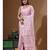 Pink viscose organza with embroideery saree with blouse piece
