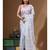 Blue viscose organza with embroideery saree with blouse piece