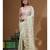 Light green viscose organza with embroideery saree with blouse piece