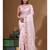 Pink viscose organza with embroideery saree with blouse piece