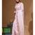 Pink viscose organza with embroideery saree with blouse piece