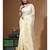 Light yellow viscose organza with embroideery saree with blouse piece