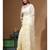 Light yellow viscose organza with embroideery saree with blouse piece