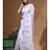 Lavendar viscose organza with embroideery saree with blouse piece