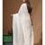 White viscose organza with embroideery saree with blouse piece