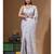 Grey viscose organza with embroideery saree with blouse piece