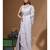 Grey viscose organza with embroideery saree with blouse piece