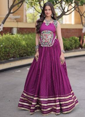 Reyon Mukesh Work Lehenga Choli with Gamthi Mirror Work & Patti Lace Full Stitched  Wedding Wear Lehenga Set 1