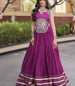Reyon Mukesh Work Lehenga Choli with Gamthi Mirror Work & Patti Lace Full Stitched  Wedding Wear Lehenga Set