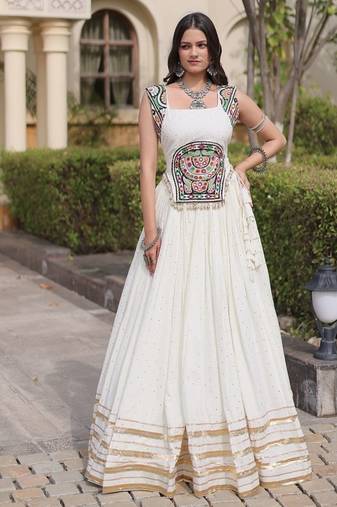 rayon Work Lehenga Choli with Gamthi Mirror Work & Patti Lace Full Stitched Wedding Wear Lehenga Set - free size
