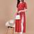 RED BANDHANI FOLI PRINT DESIGN WORK WITH RAYON FABRIC KURTI 