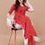 RED BANDHANI FOLI PRINT DESIGN WORK WITH RAYON FABRIC KURTI 
