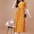 YELLOW BANDHANI FOLI PRINT DESIGN WORK WITH RAYON FABRIC KURTI 
