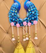 decorative mdf peacock latkan hanging home decorhanging for pooja decor & all festival decor (pack of 2)