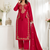 rani pink color embroidery work silk blend  salwar suit